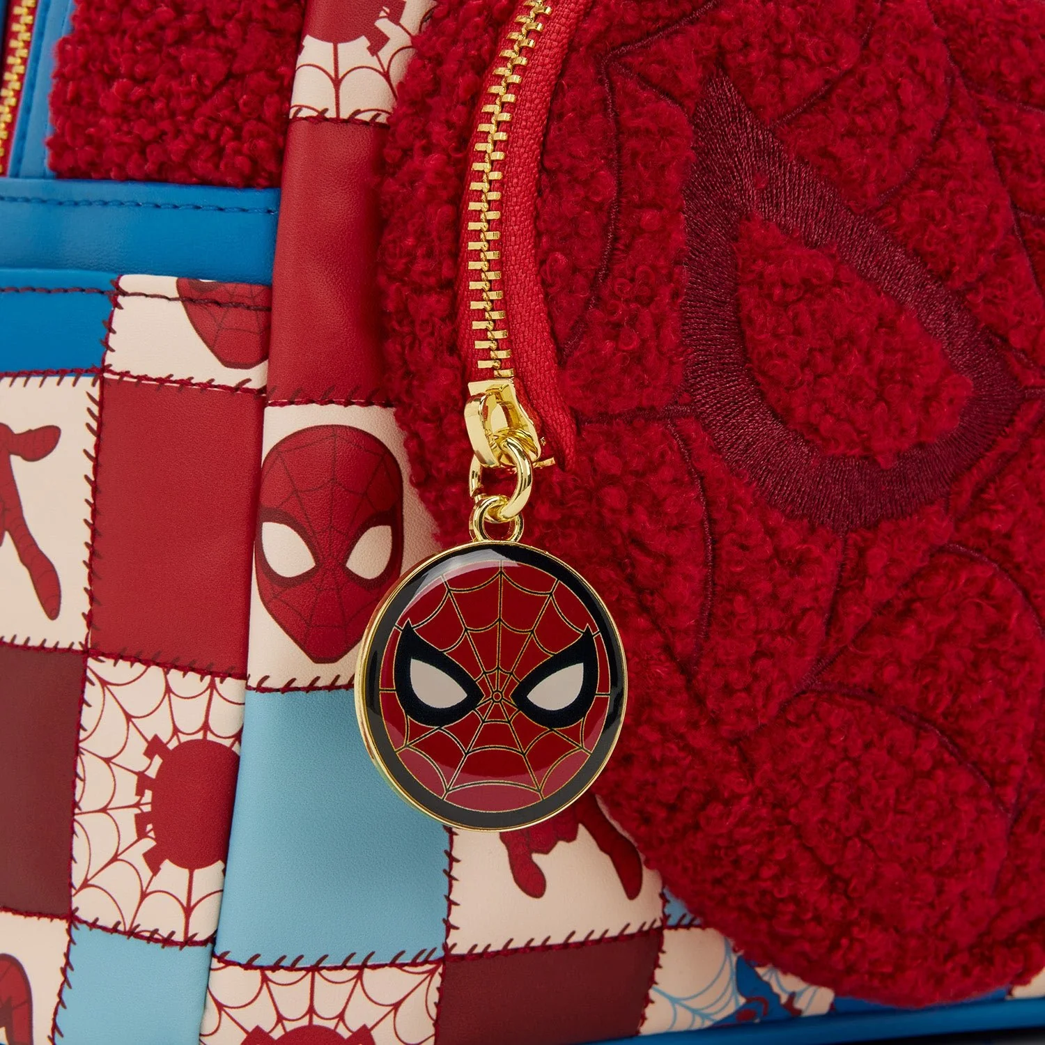 Loungefly x Marvel Spider-Man Sherpa Heart Mini Backpack - Image 3