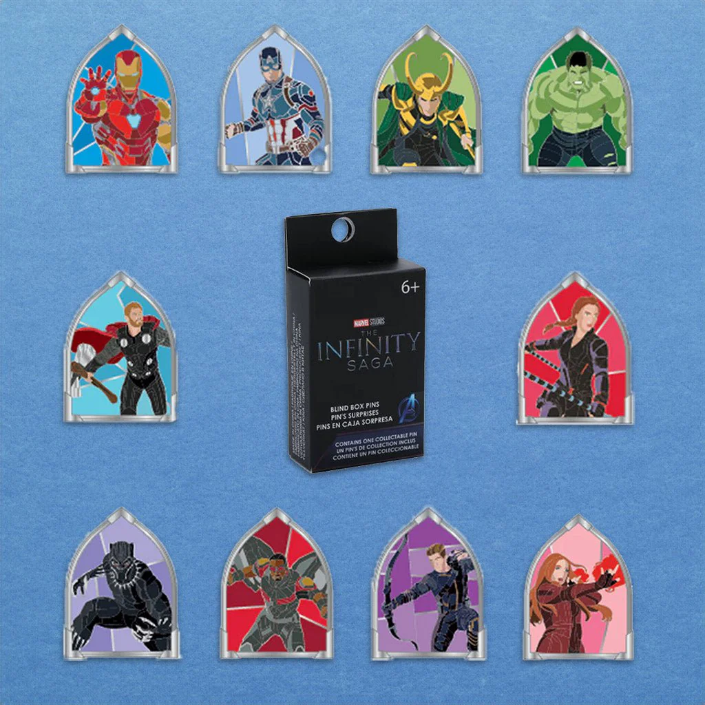 Loungefly x Marvel Stain Glass Character Blind Box Mystery Pin