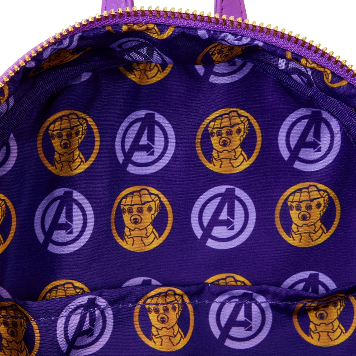 Loungefly x Marvel Thanos Infinity Gauntlet Shine Cosplay Mini Backpack - Image 5