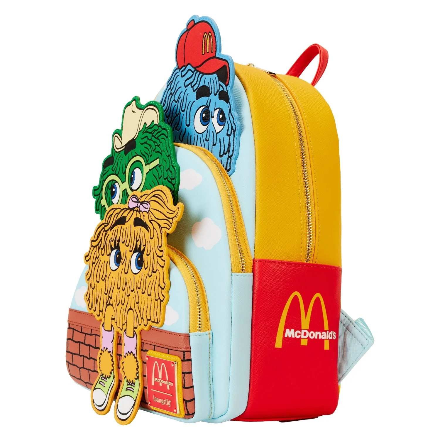 Loungefly x McDonalds Fry Guys Triple Pocket Mini Backpack - Image 2