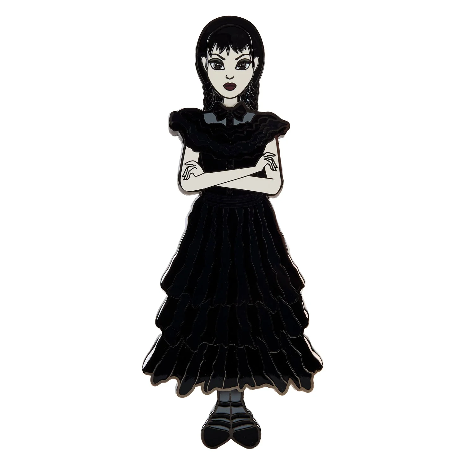 Loungefly x MGM Wednesday Addams Paper Doll Pin - Image 3