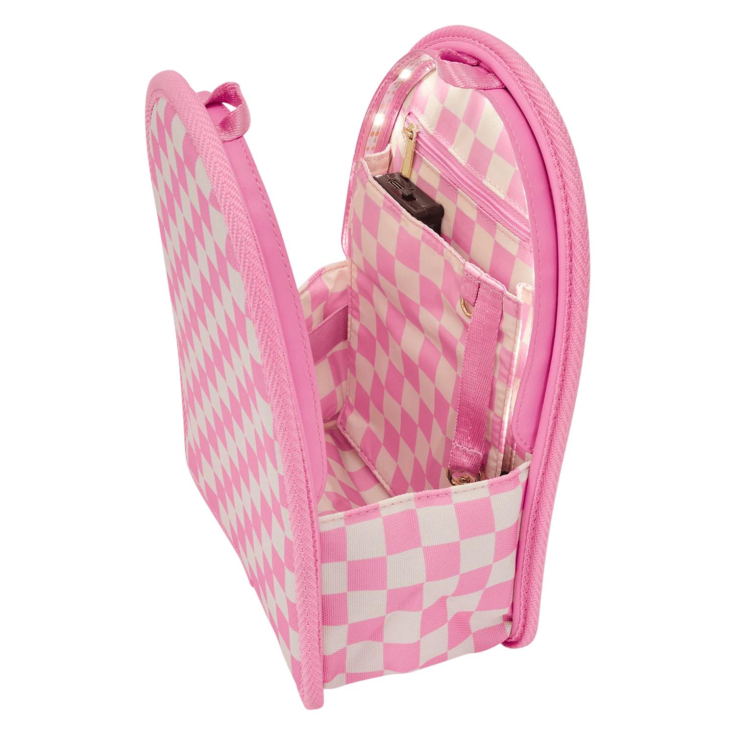 Loungefly Pink Checkerboard Light-Up Mini Backpack Insert Organizer - Image 4