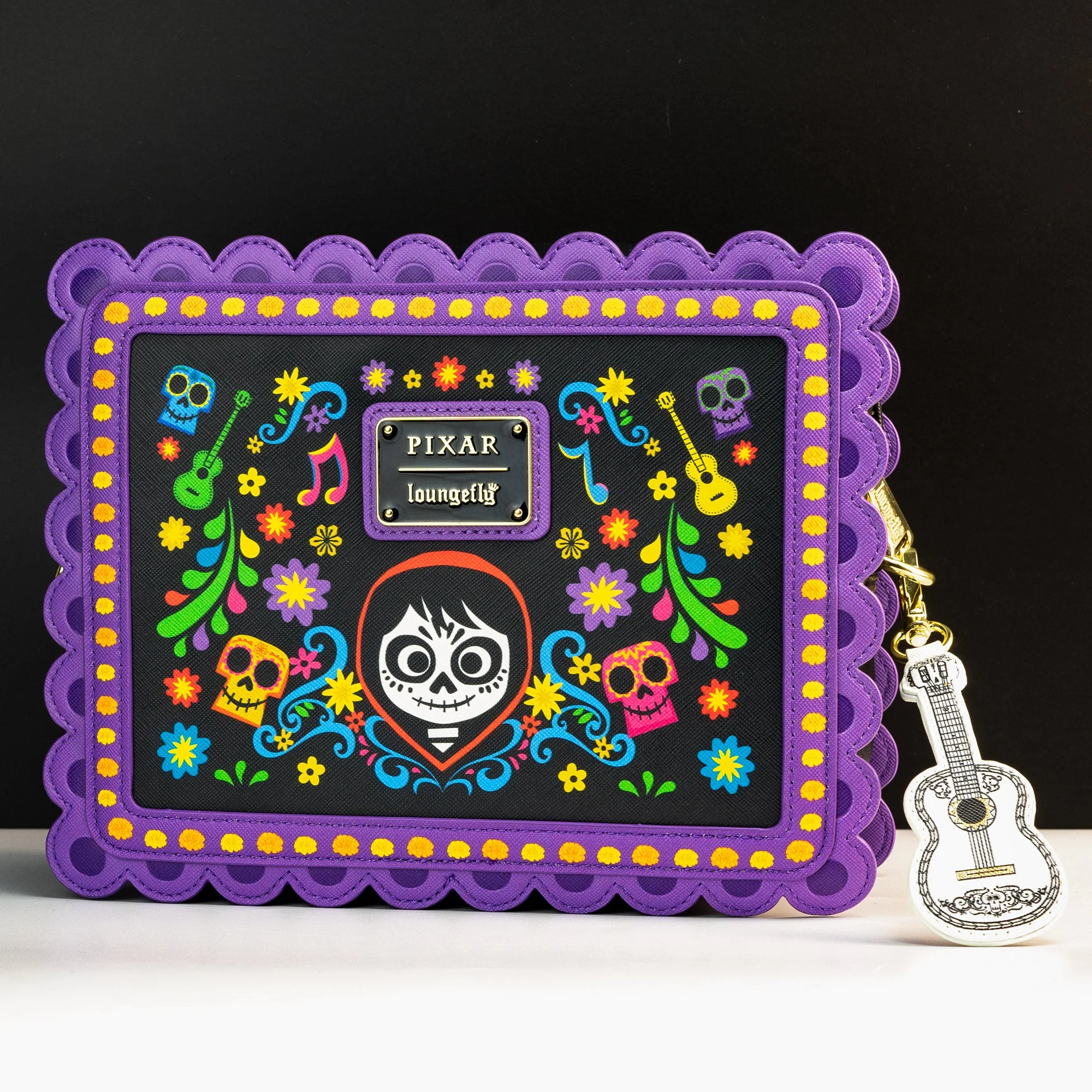 Loungefly x Pixar Coco Miguel Floral Skull  Crossbody Handbag - Image 2