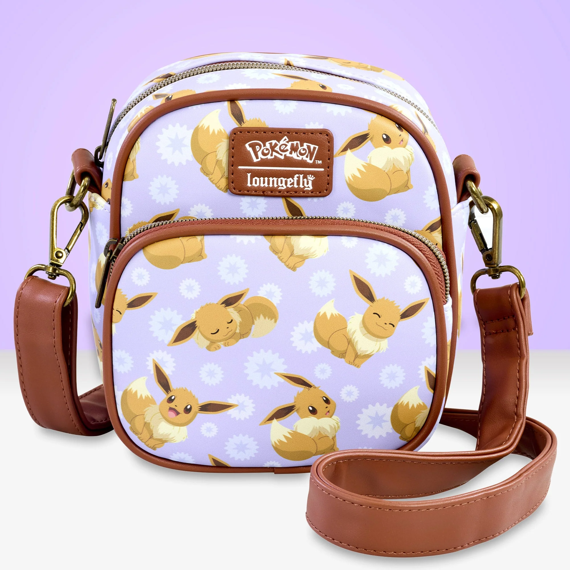 Loungefly x Pokemon Eevee AOP Passport Crossbody Bag