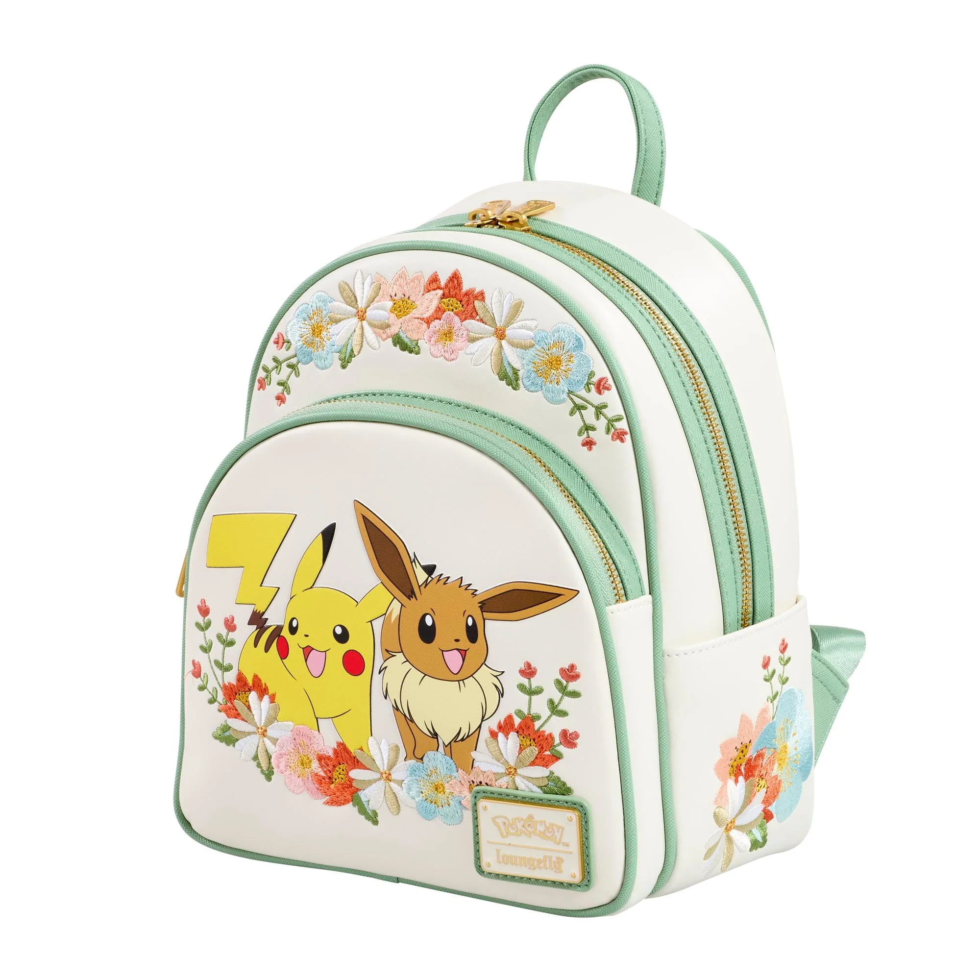 Loungefly x Pokemon Pikachu & Eevee Floral Mini Backpack - Image 2