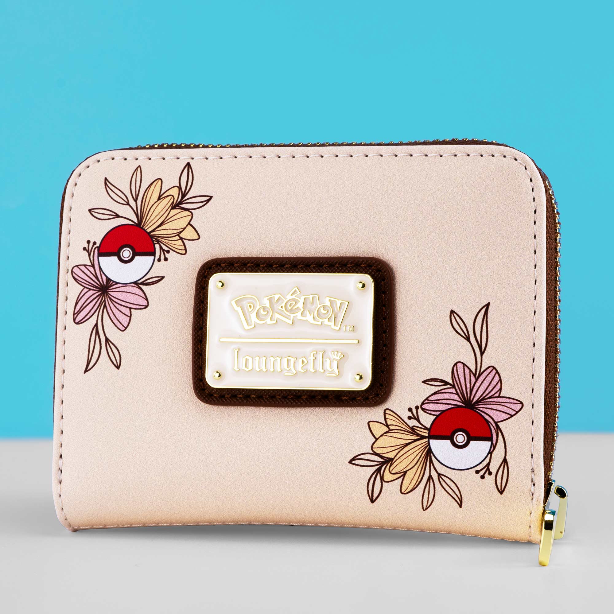 Loungefly x Pokemon Pikachu & Eevee Floral Pokeball Wallet - Image 2
