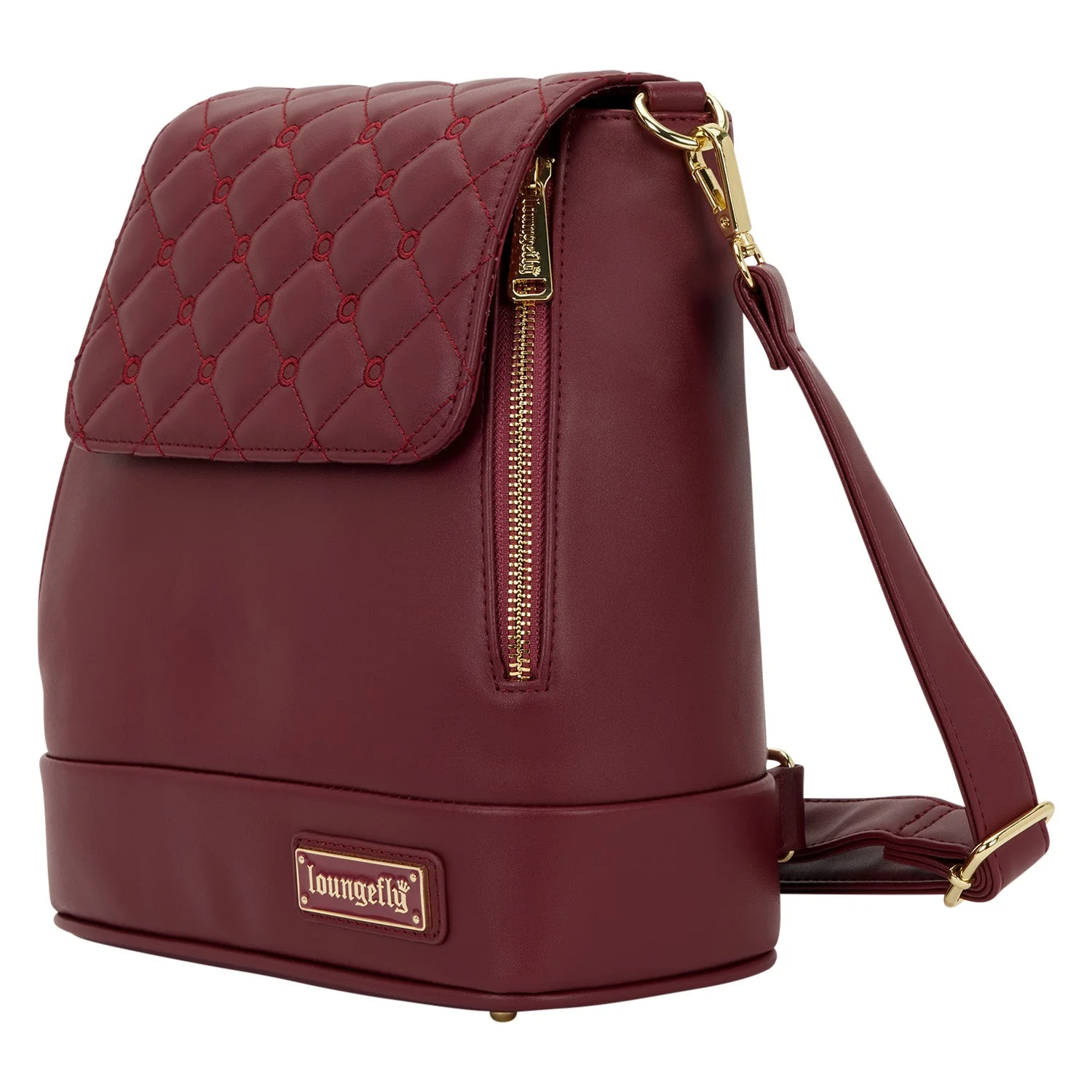 Loungefly Originals Red Quilted Pin Trader Convertible Mini Backpack & Crossbody Bag - Image 2
