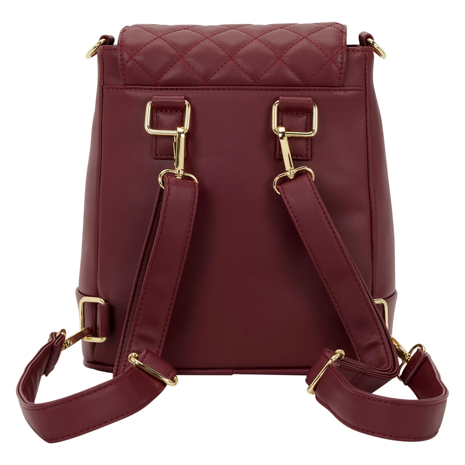Loungefly Originals Red Quilted Pin Trader Convertible Mini Backpack & Crossbody Bag - Image 3