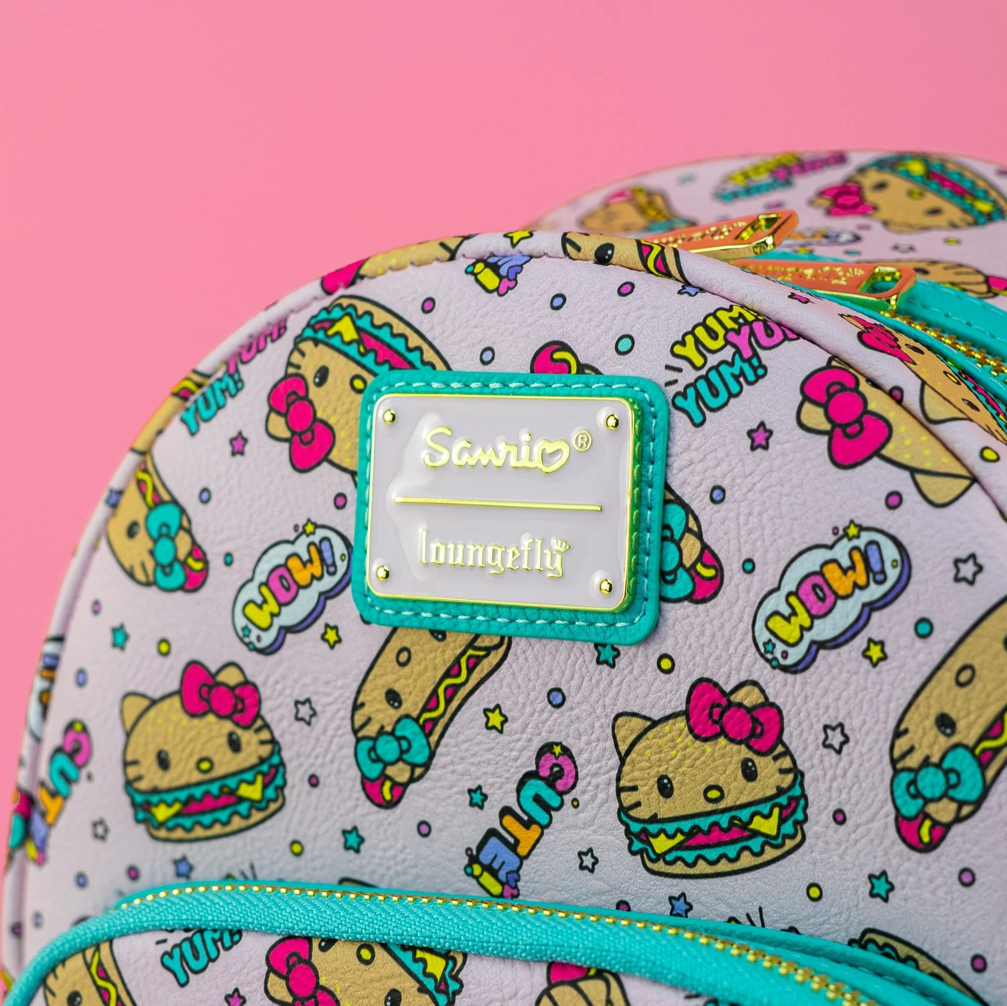 Loungefly x Sanrio Hello Kitty Burger and Hot Dog Print Mini Backpack - Image 2