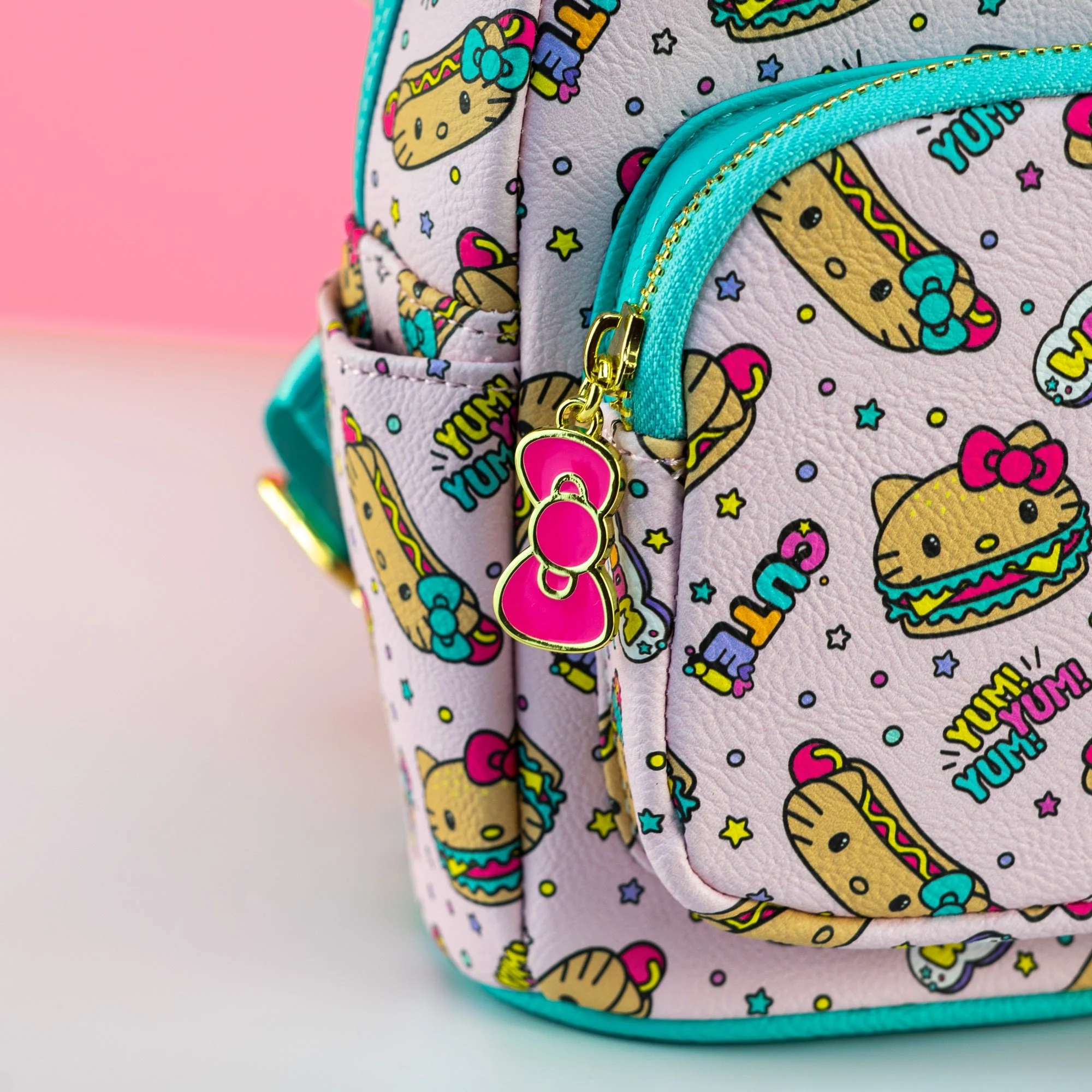Loungefly x Sanrio Hello Kitty Burger and Hot Dog Print Mini Backpack - Image 3