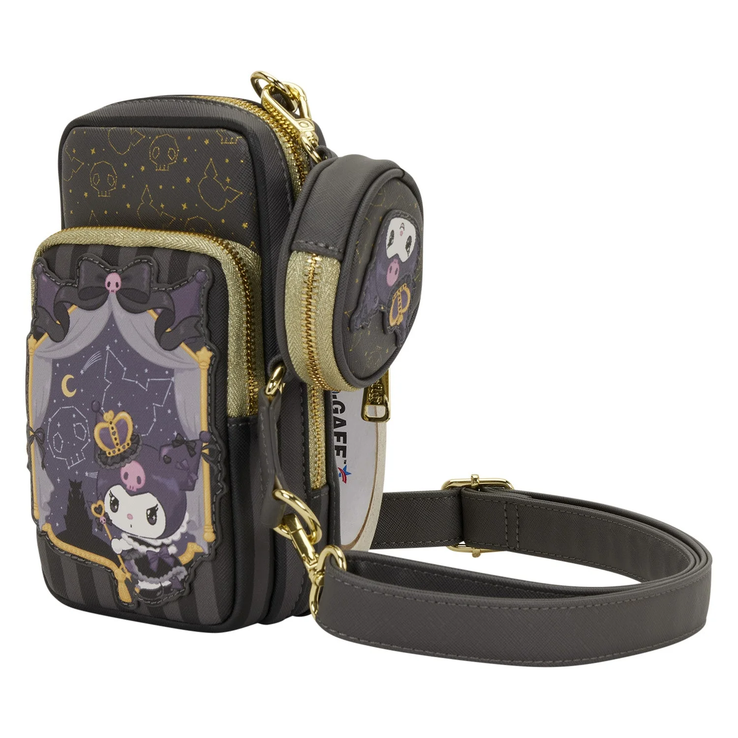 Loungefly x Sanrio Kuromi 20th Anniversary Cell Phone Crossbody Bag with Coin Bag - Image 4