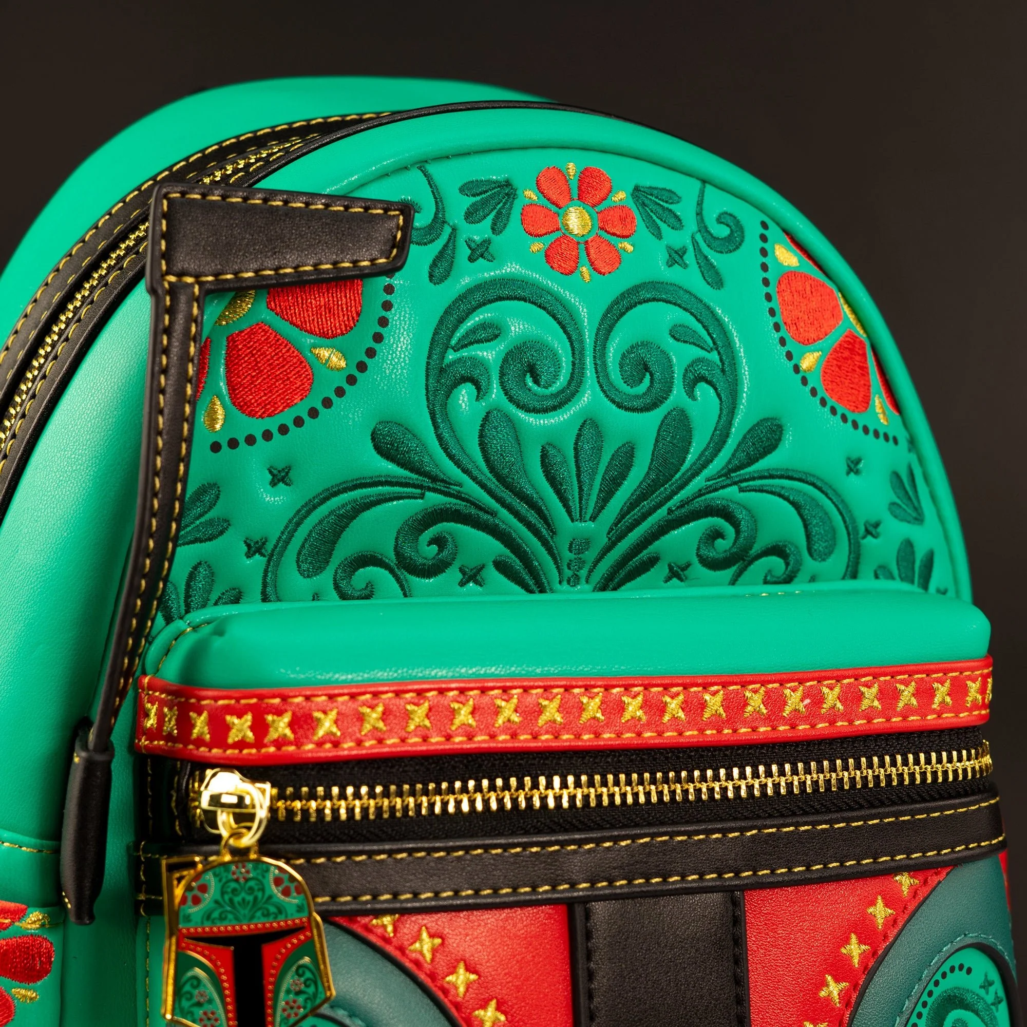 Loungefly x Star Wars Boba Fett Floral Cosplay Mini Backpack - Image 5