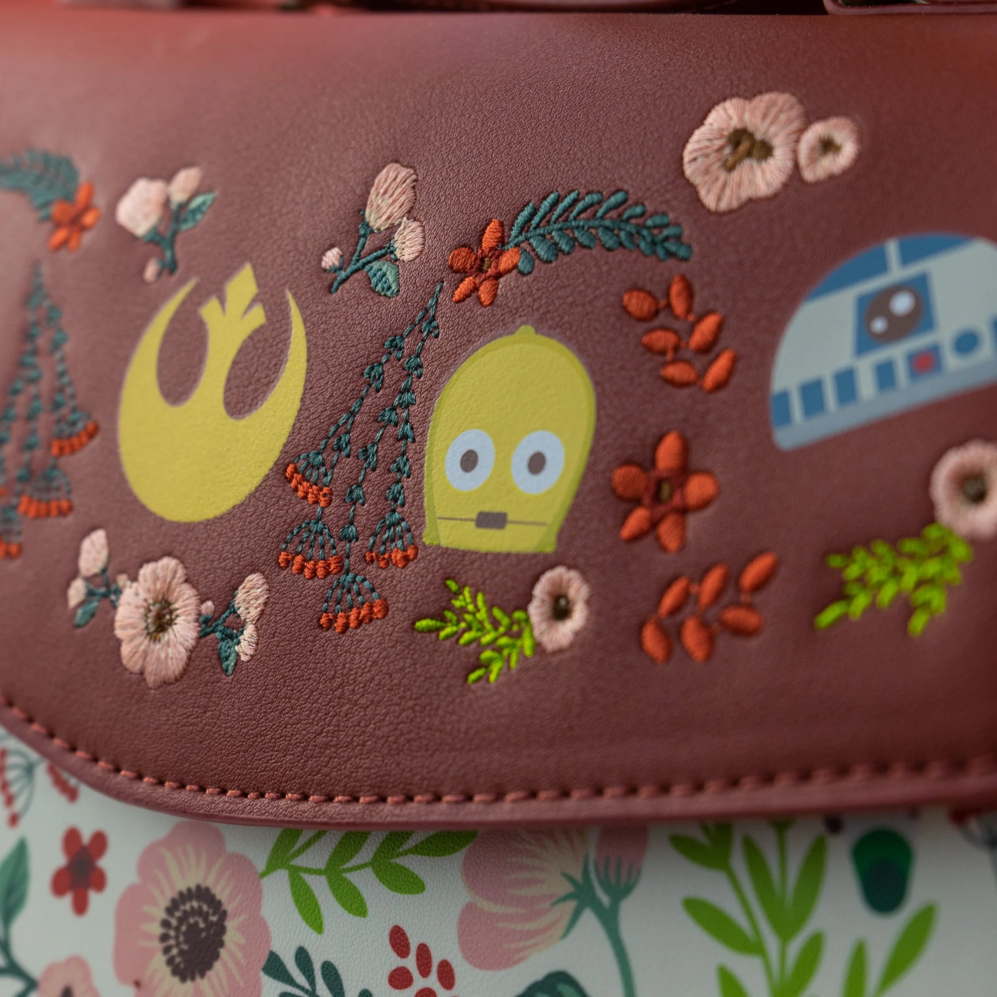 Loungefly x Star Wars Rebel Droids Floral Print Crossbody Bag - Image 4