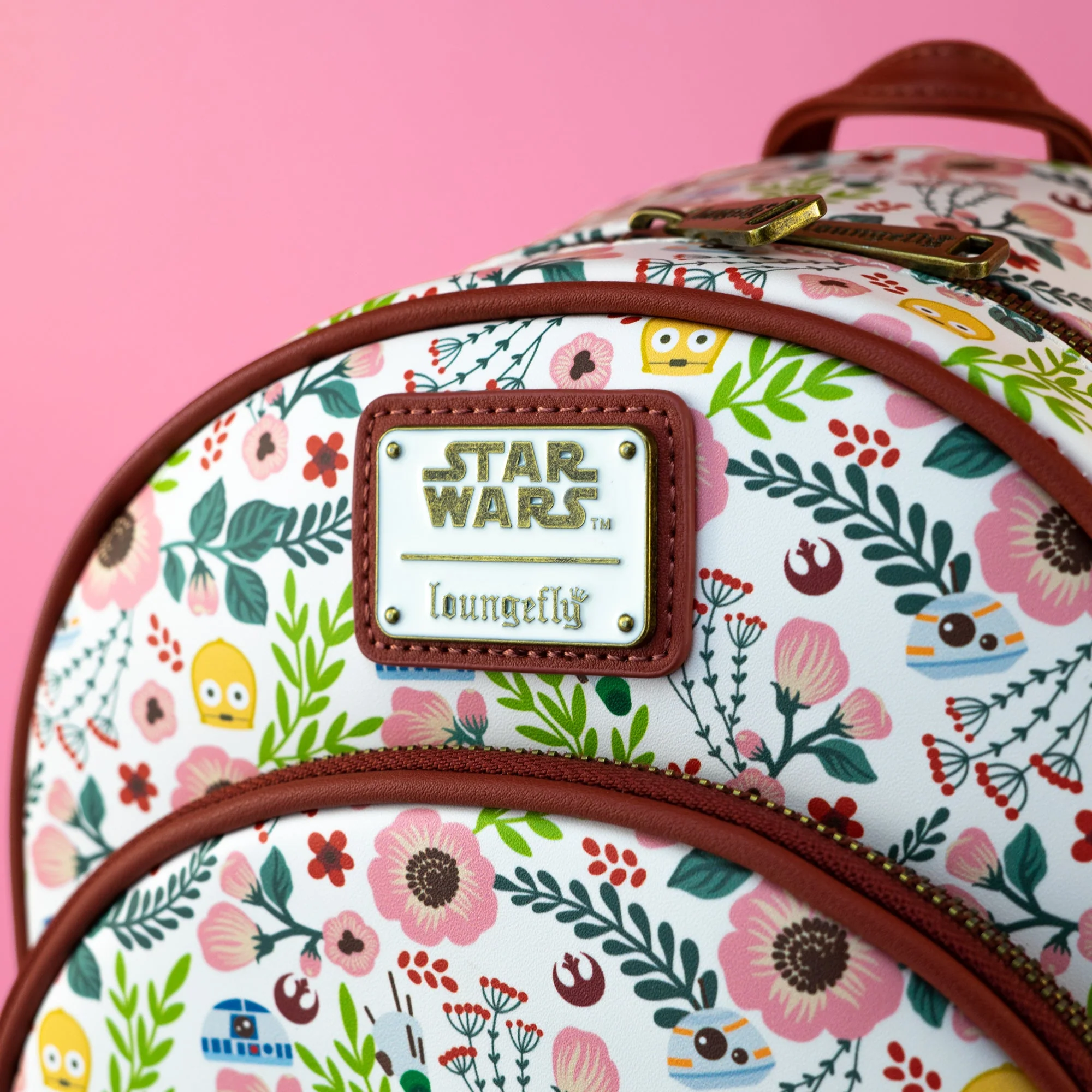 Loungefly x Star Wars Rebel Droids Floral Print Mini Backpack - Image 2