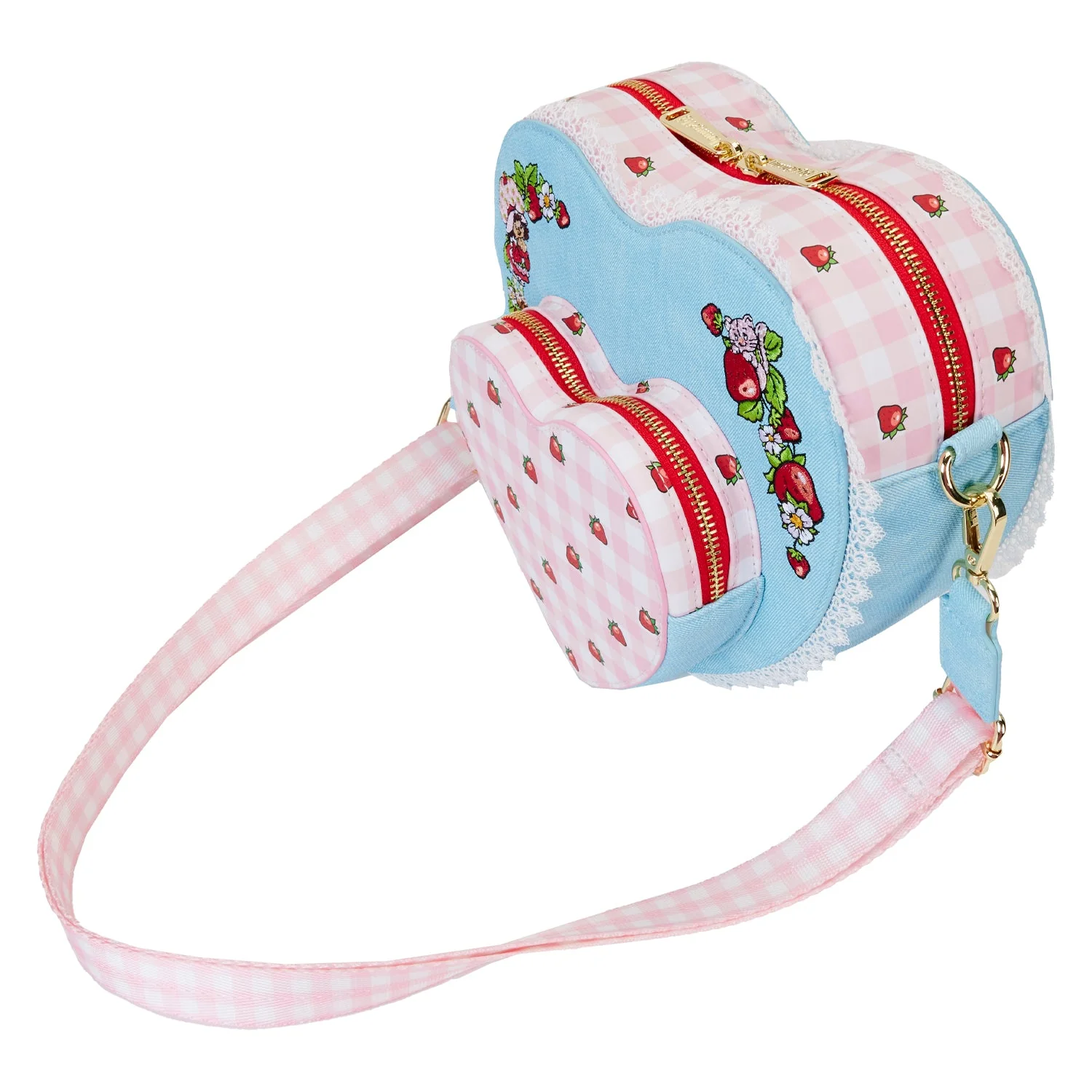 Loungefly x Strawberry Shortcake Denim Heart Crossbody Bag - Image 4
