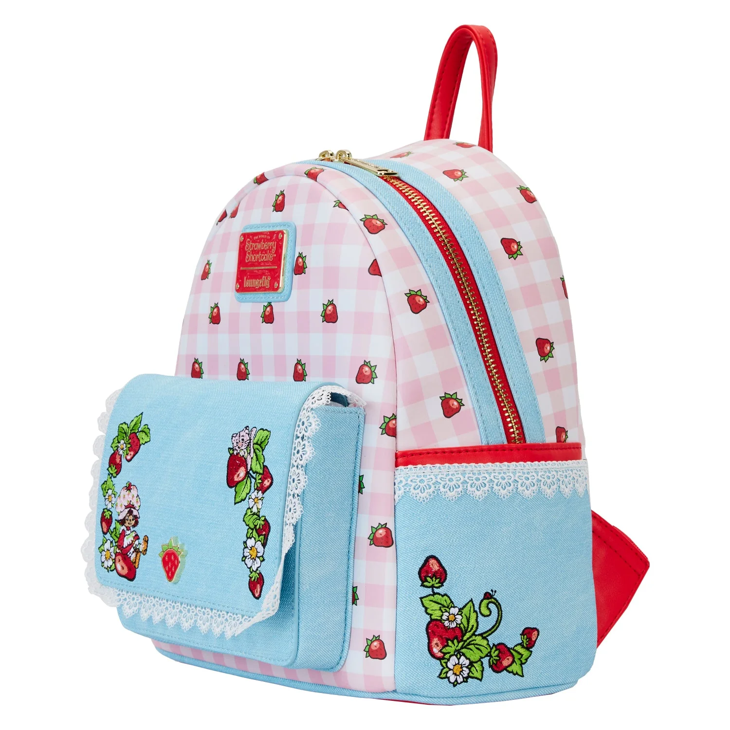 Loungefly x Strawberry Shortcake Denim Pocket Mini Backpack - Image 3