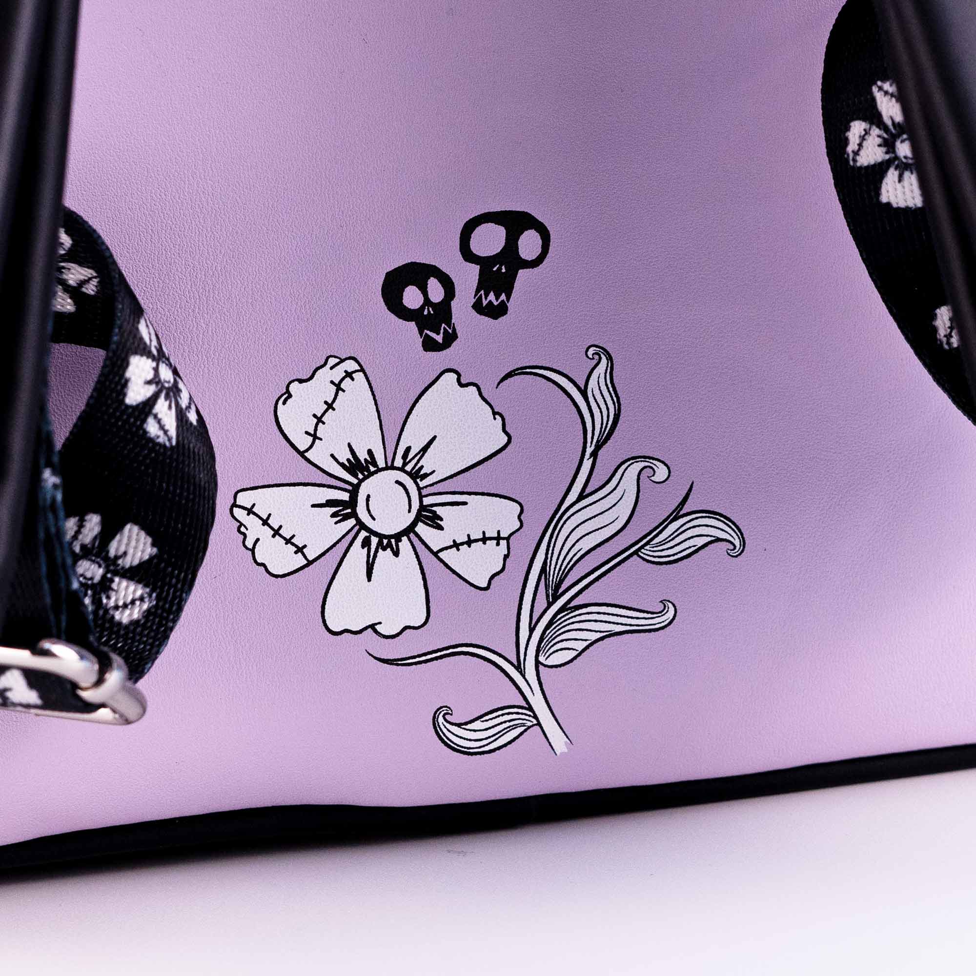 Loungefly x The Nightmare Before Christmas Jack and Sally Lavender Floral Mini Backpack - Image 7