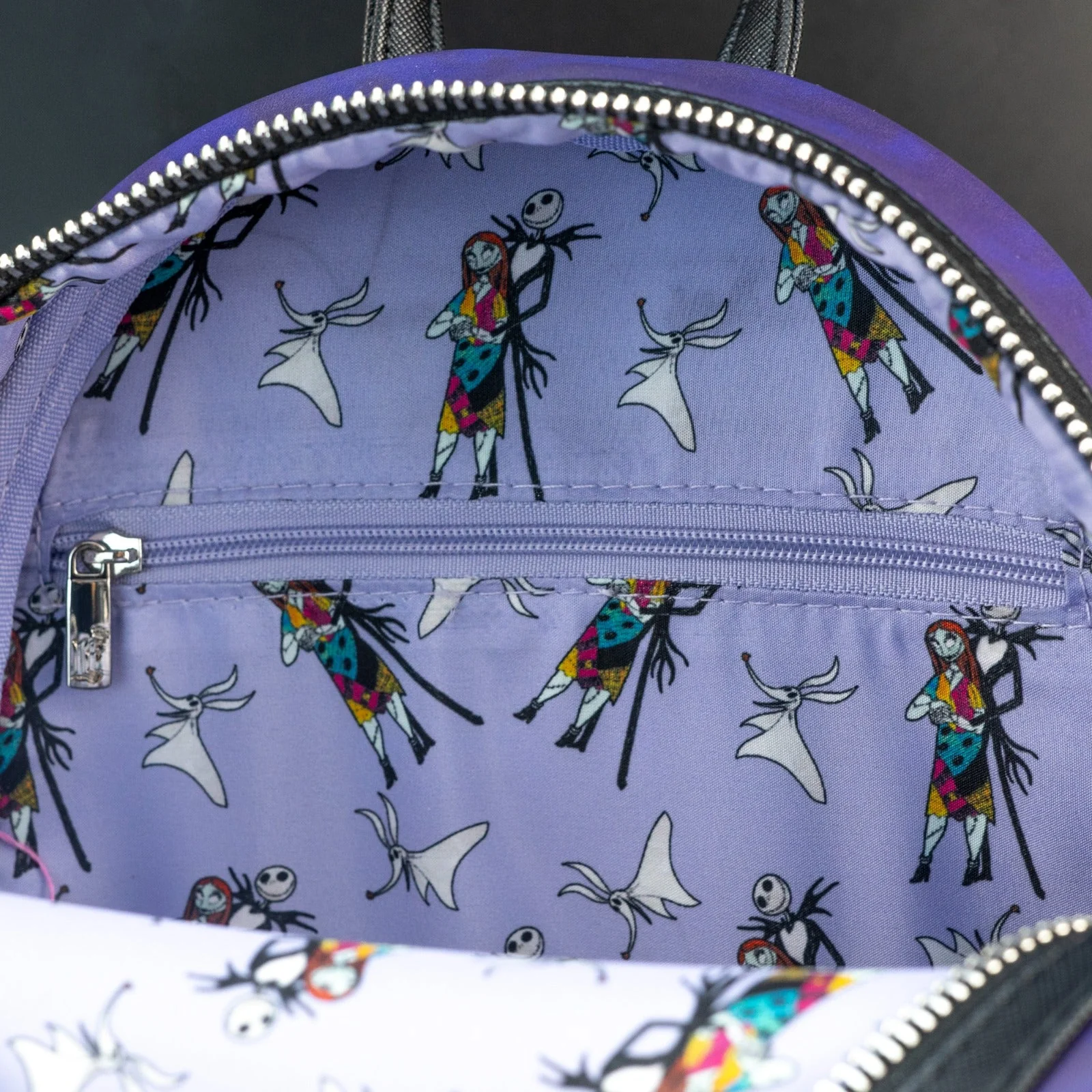Loungefly x The Nightmare Before Christmas Zero, Jack and Sally Graveyard Scene Mini Backpack - Image 5