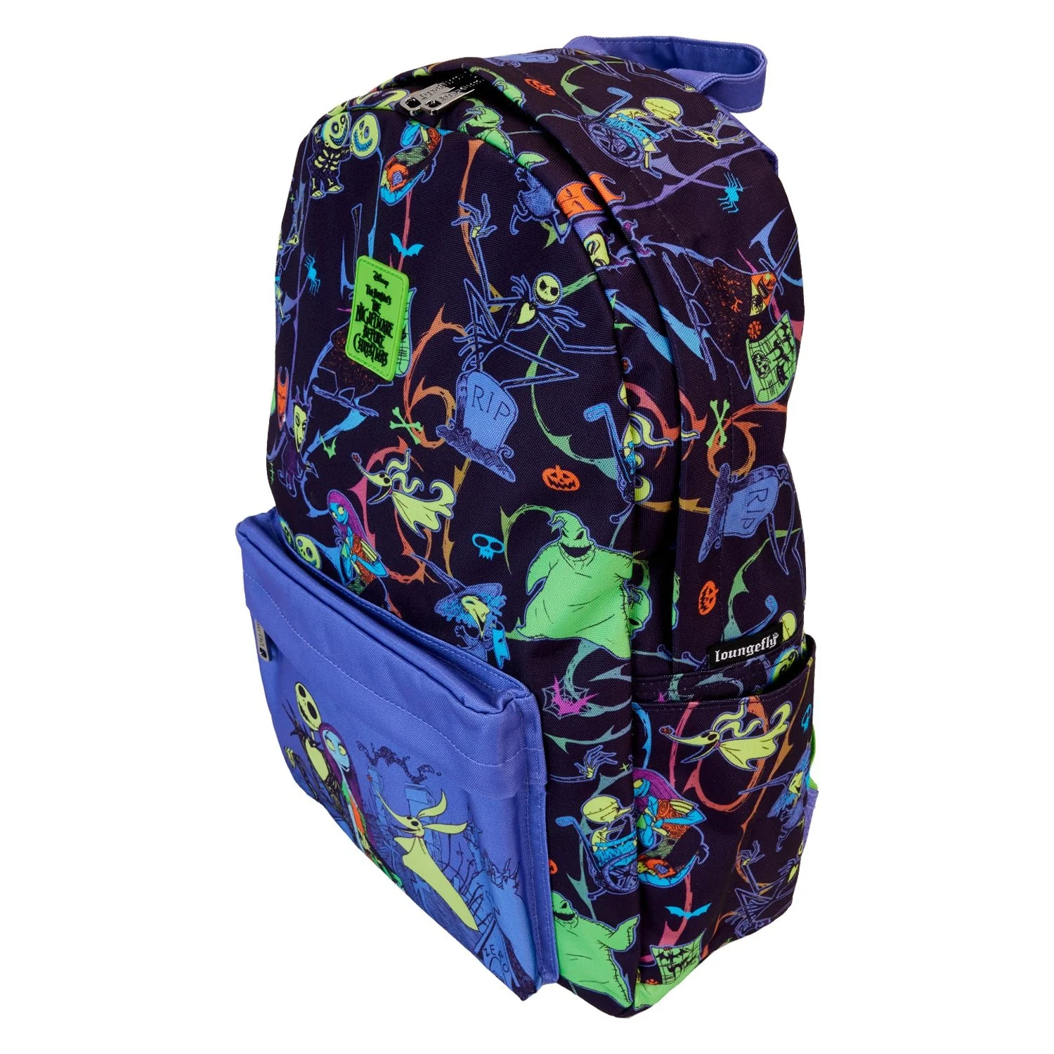 Loungefly x The Nightmare Before Christmas Neon Glow-In-Dark Full-Size Nylon Backpack - Image 3