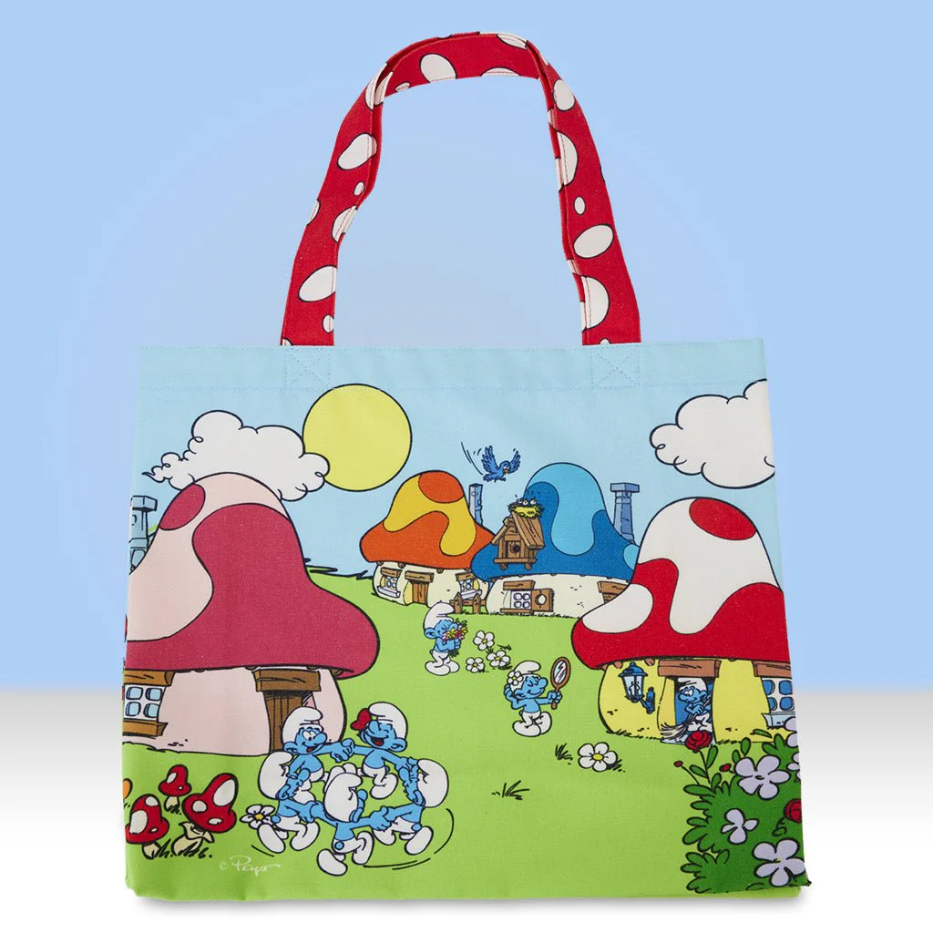 Loungefly x The Smurfs Village Life Canvas Tote Bag - Image 2