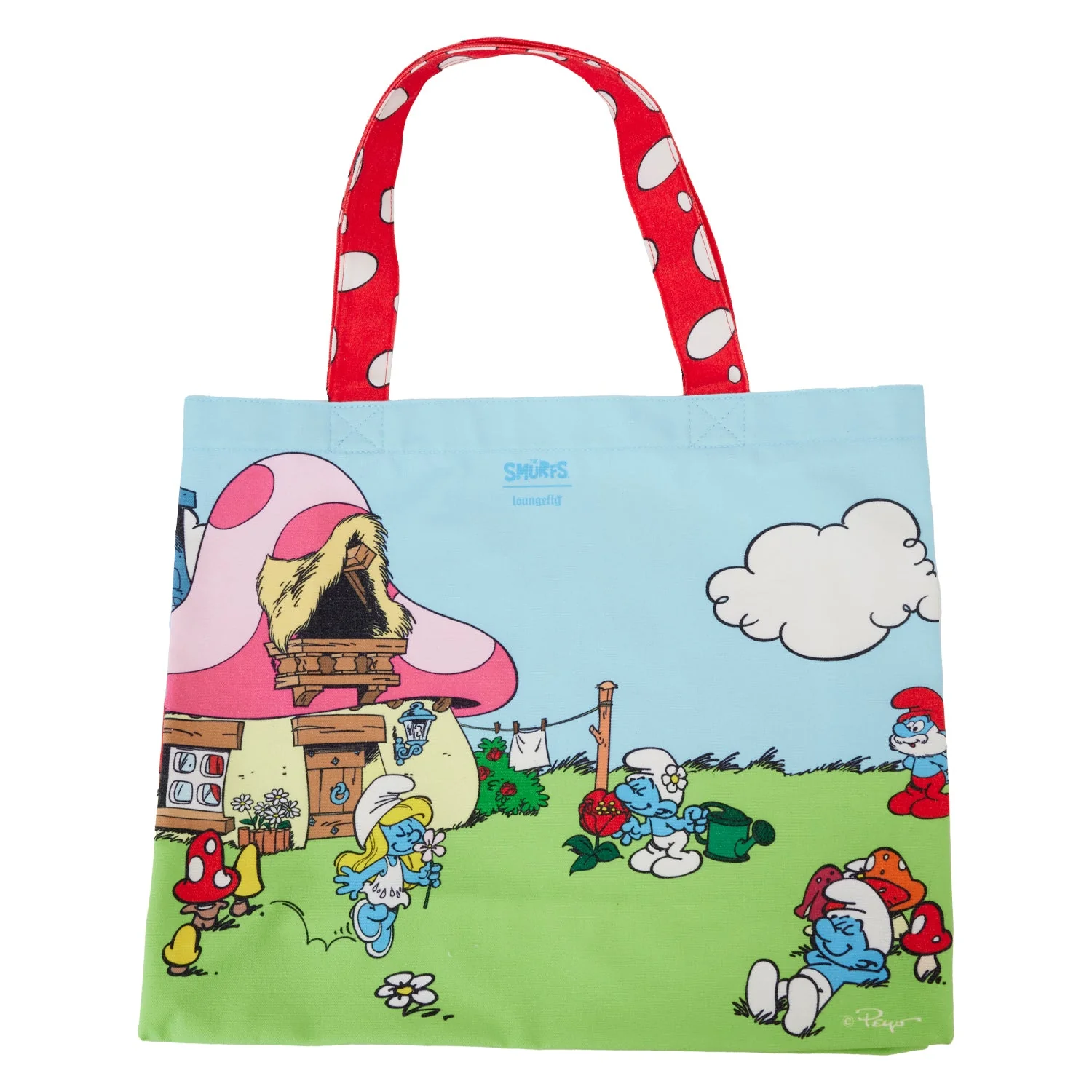 Loungefly x The Smurfs Village Life Canvas Tote Bag - Image 3