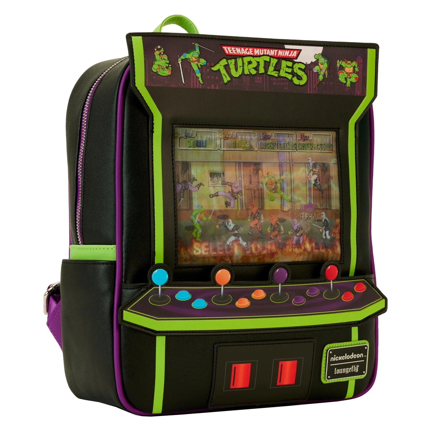 Loungefly x TMNT 40th Anniversary Vintage Arcade Mini Backpack - Image 2