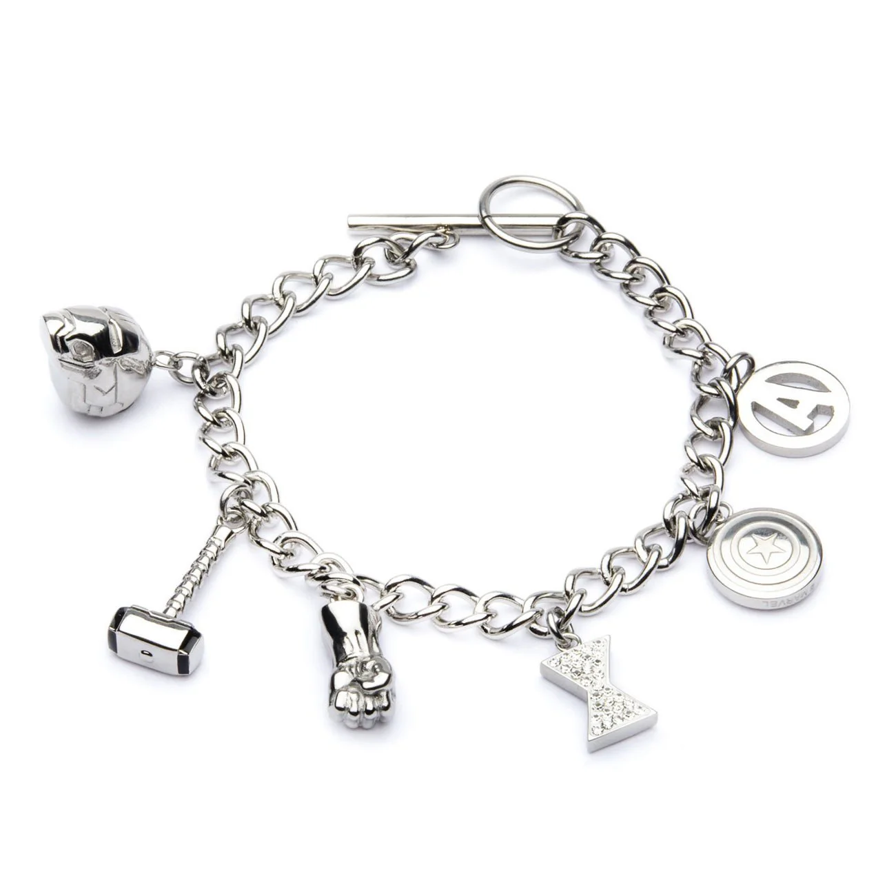 Marvel Avengers Stainless Steel Charm Bracelet