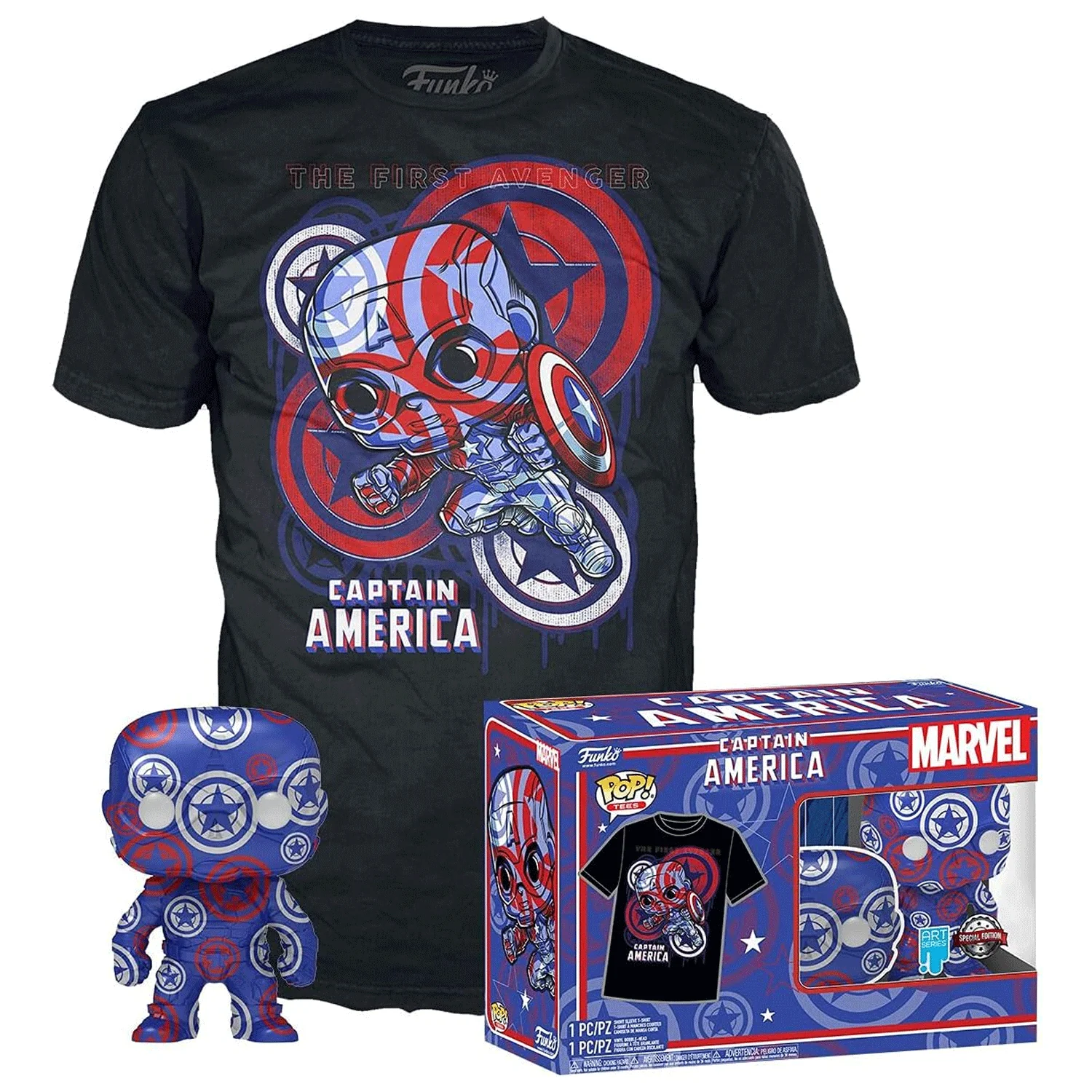 Marvel Captain America Patriotic Age Pop! Vinyl and Tee Set - Image 3