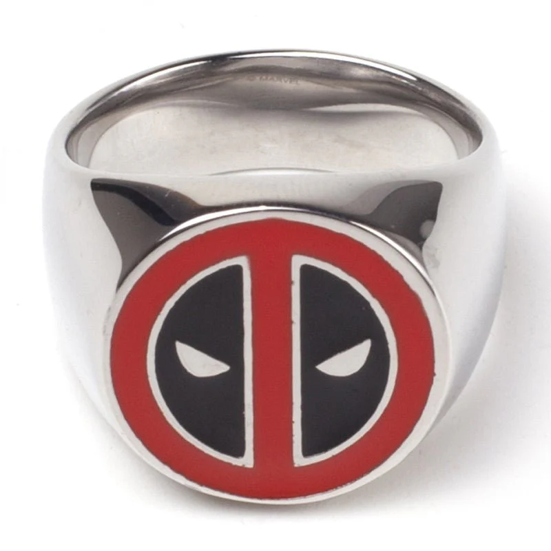 Marvel Deadpool Mask Logo Metal Signet Ring - Image 2