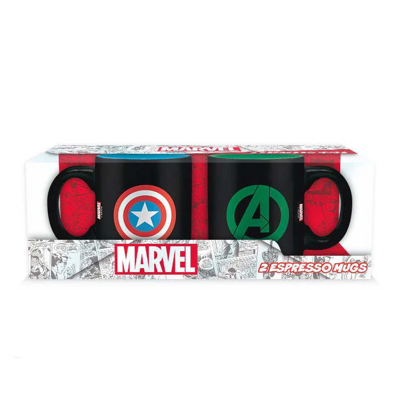 Marvel Espresso Mug Set - Captain America & Hulk