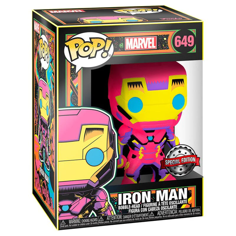 Marvel Funko Pop Vinyl Black Light Iron Man Pop - Image 3