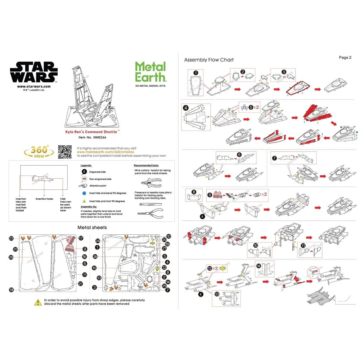 Metal Earth Star Wars Kylo Ren's Command Shuttle - Image 3
