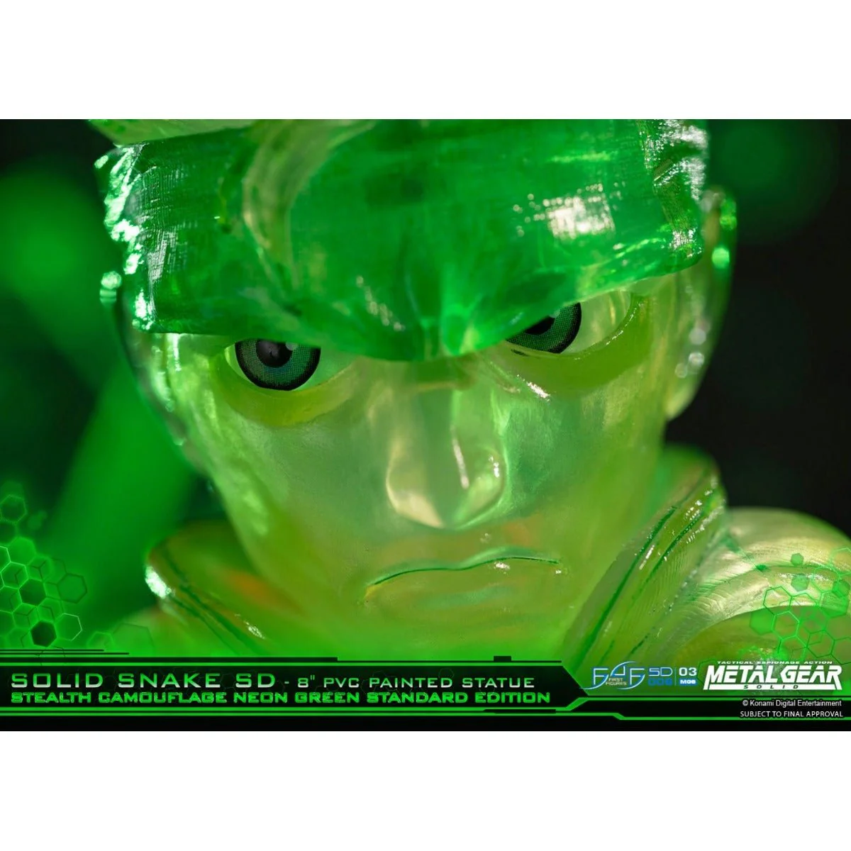 Metal Gear Solid - Solid Snake Neon Green Stealth Camouflage PVC Painted Statue - Image 6