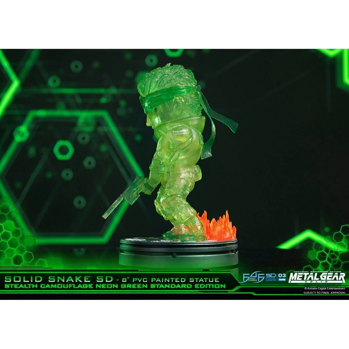 Metal Gear Solid - Solid Snake Neon Green Stealth Camouflage PVC Painted Statue - Image 8