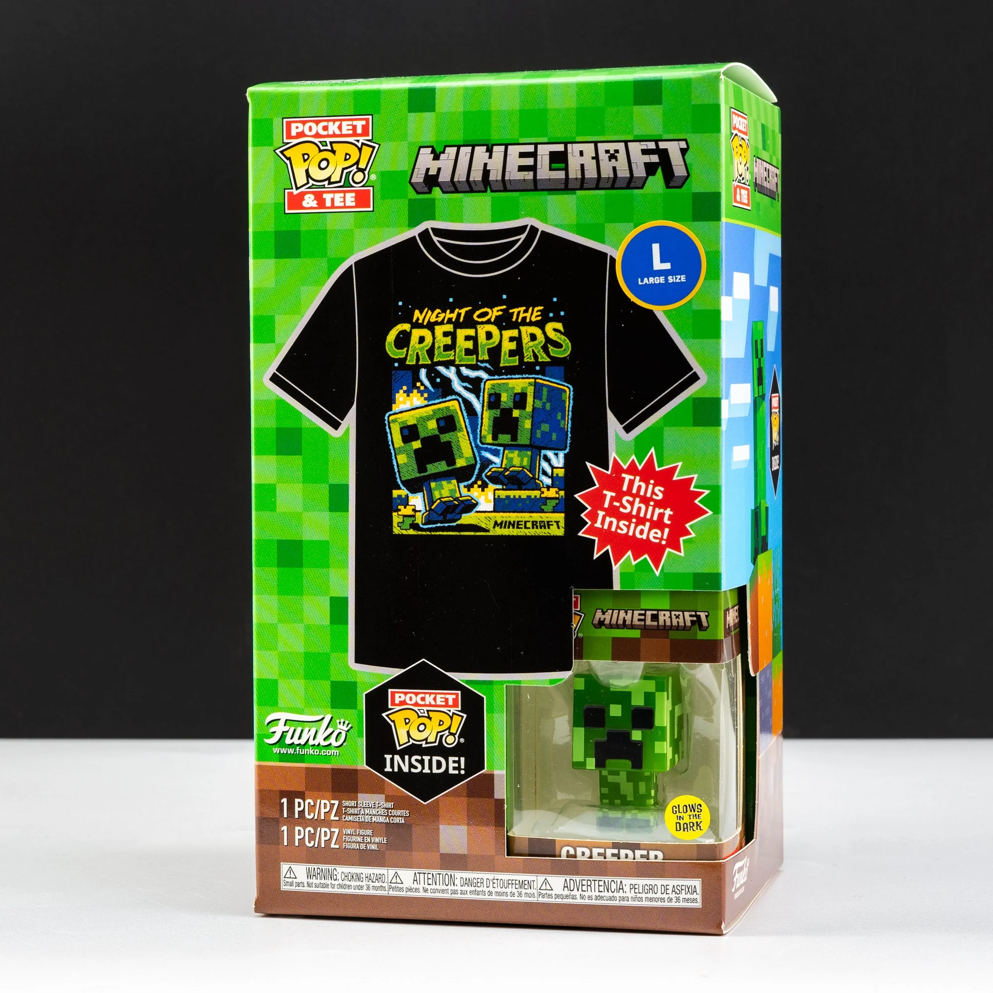 Minecraft Creeper Pocket Pop! Vinyl and Tee Set for Kids - Image 2
