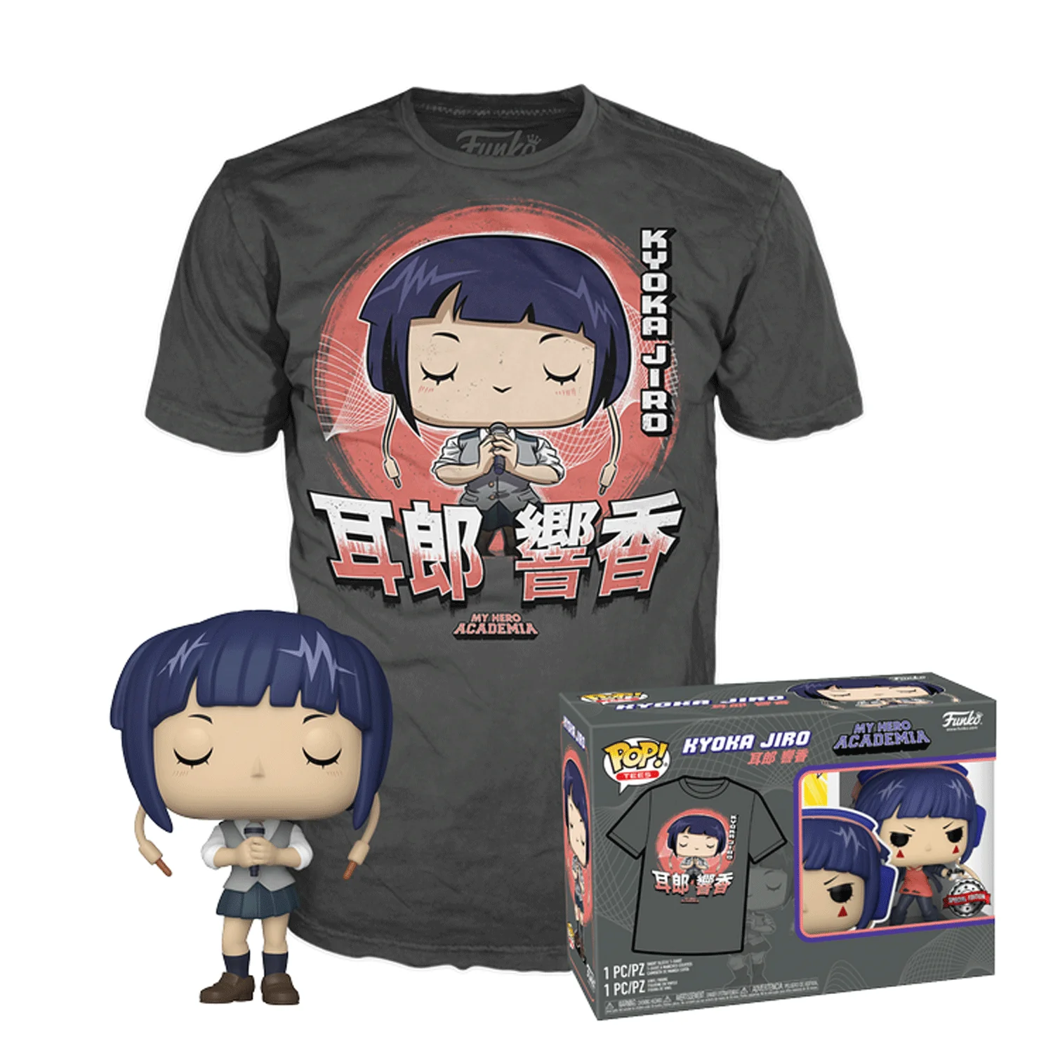 My Hero Academia Jirou with Microphone Pop! Vinyl and Tee Set - Image 3