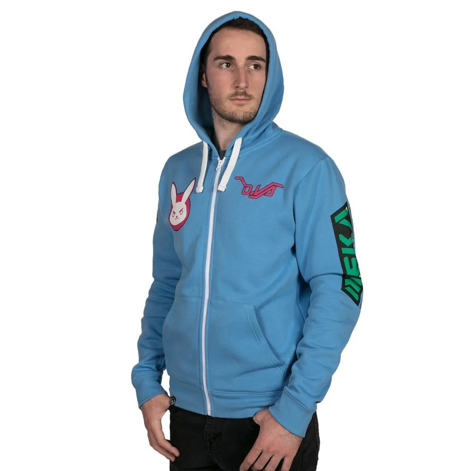 Overwatch D.Va Zip-Up Hoodie (Blue) - Image 2
