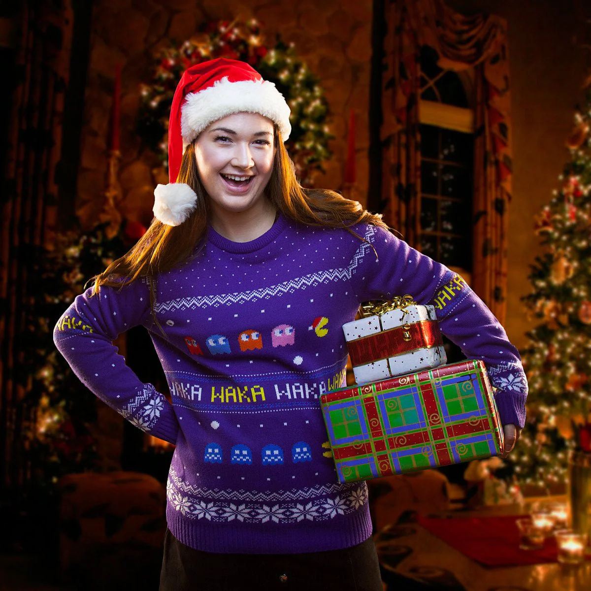 Pacman Knitted Christmas Jumper / Sweater - Image 4