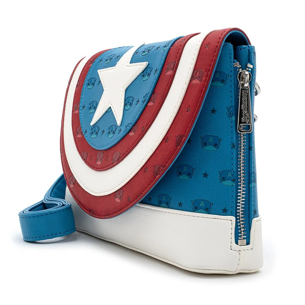 Pop! By Loungefly X Marvel Captain America Debossed Shield Crossbody Bag - Image 2