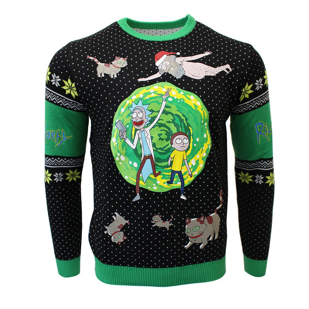Rick and Morty Portal Knitted Christmas Jumper / Sweater - Image 12