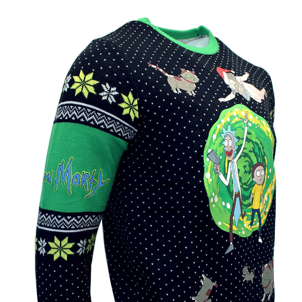Rick and Morty Portal Knitted Christmas Jumper / Sweater - Image 2