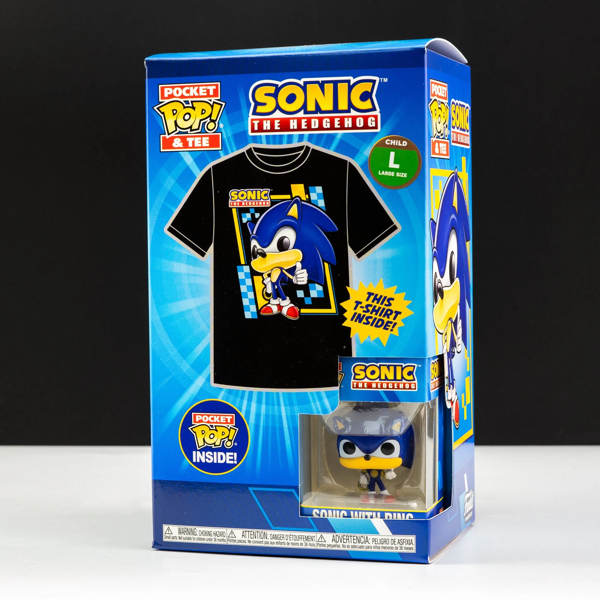 Sega Sonic the Hedgehog with Ring Pocket Pop! Vinyl and Tee Set for Kids - Image 2