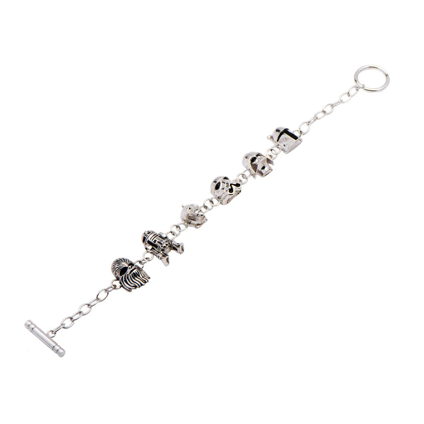 Star Wars Character Heads Sterling Silver Toggle Clasp Bracelet - Image 2