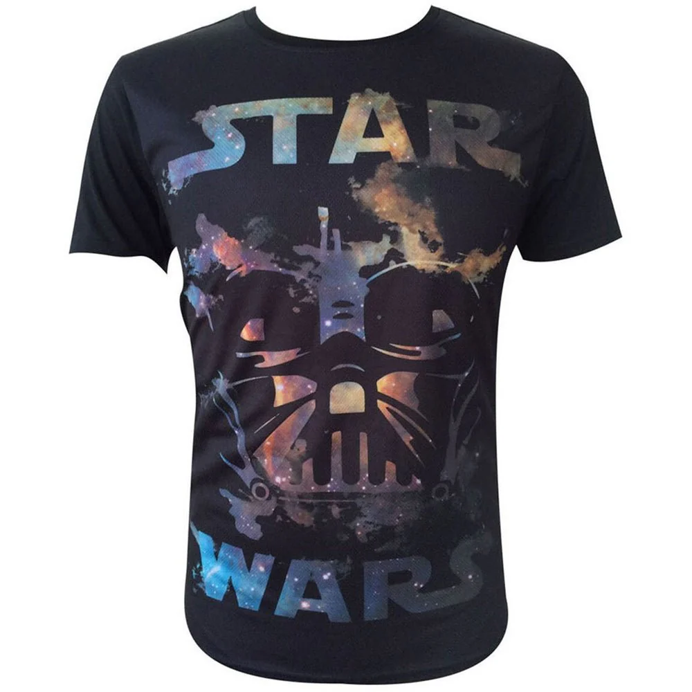 Star Wars Darth Vader Galaxy Cut Out T-Shirt - Image 7