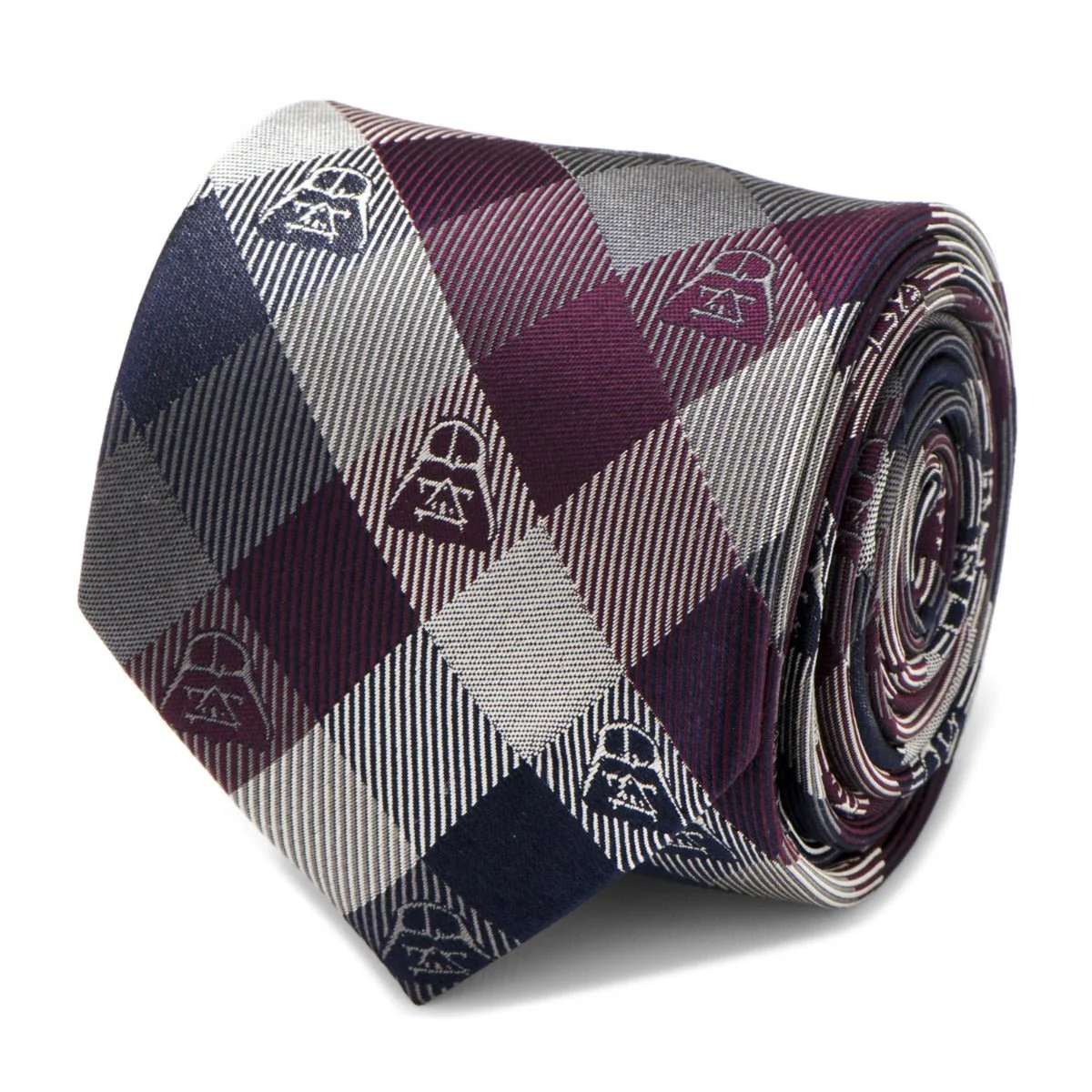 Star Wars Darth Vader Plum Plaid Silk Tie