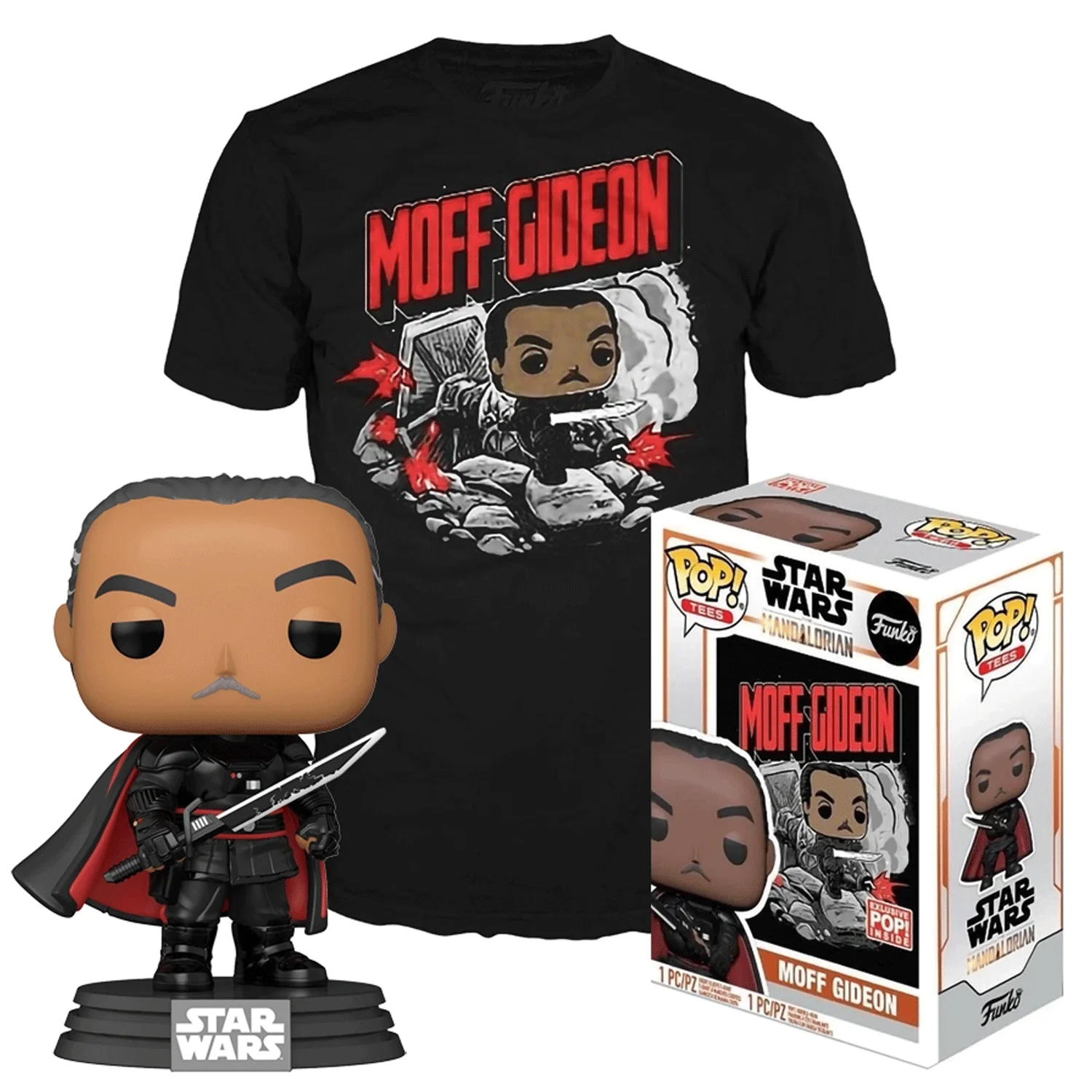 Star Wars The Mandalorian Moff Gideon Pop! Vinyl and Tee Set - Image 3