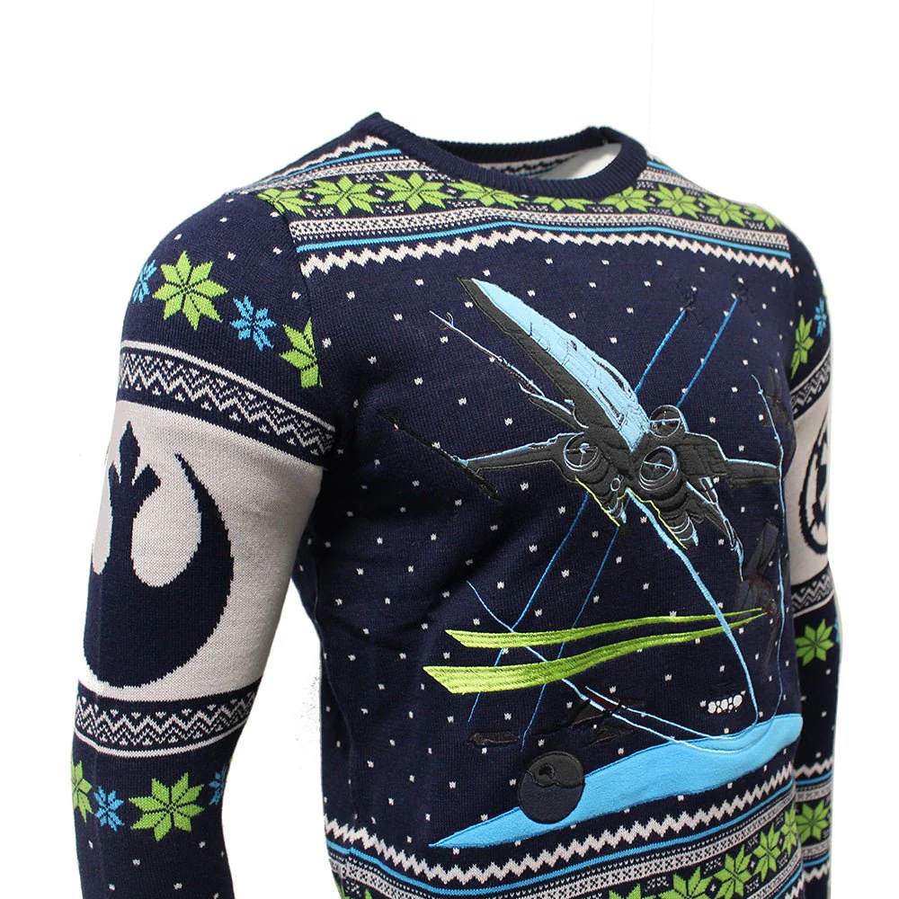 Star Wars X-Wing Chase Knitted Christmas Jumper / Sweater - Image 2