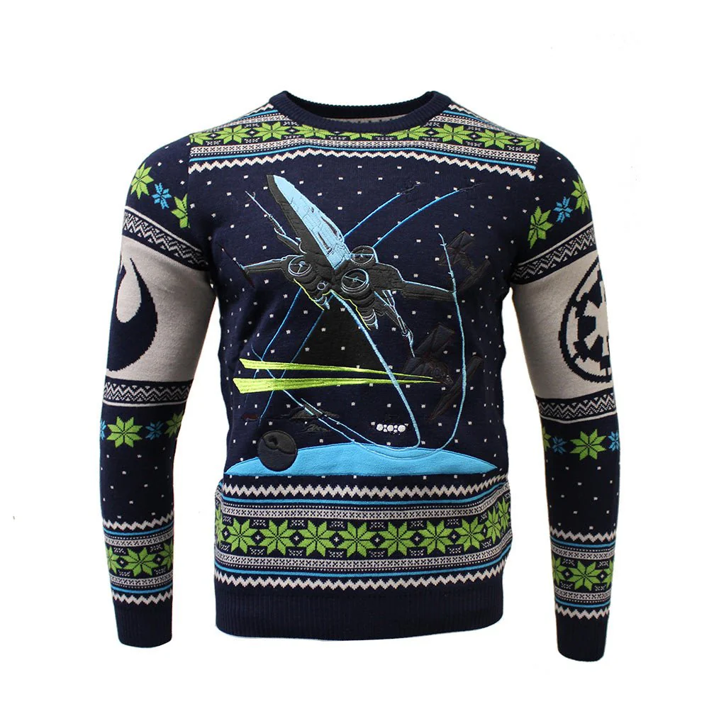 Star Wars X-Wing Chase Knitted Christmas Jumper / Sweater - Image 9