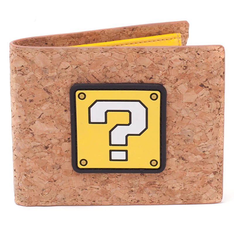 Super Mario Question Block Bi-Fold Cork Wallet