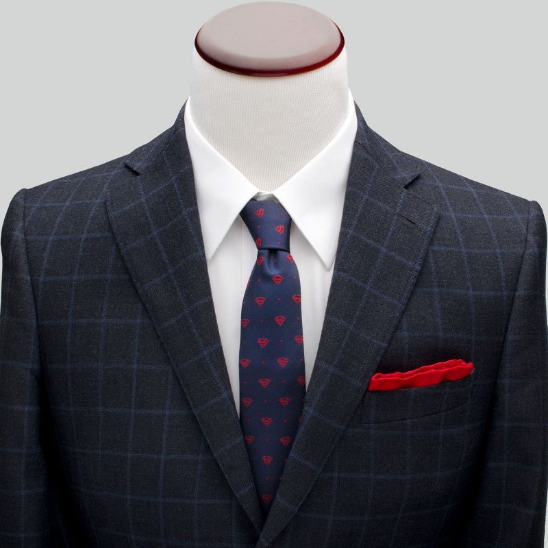 Superman Navy with Red Dot Silk Tie - Image 4